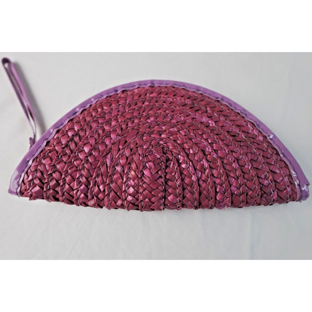 Clutch Bag‎ Purse Zip Closure Handmade Vintage Spring Summer Boho Straw Artsy